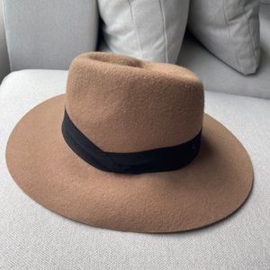 Tan Felt wide brim hat